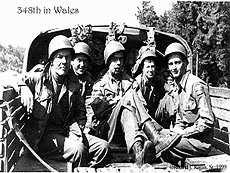 Fellow Combat Engineers preparing for another day's preparation before D-Day in Wales.